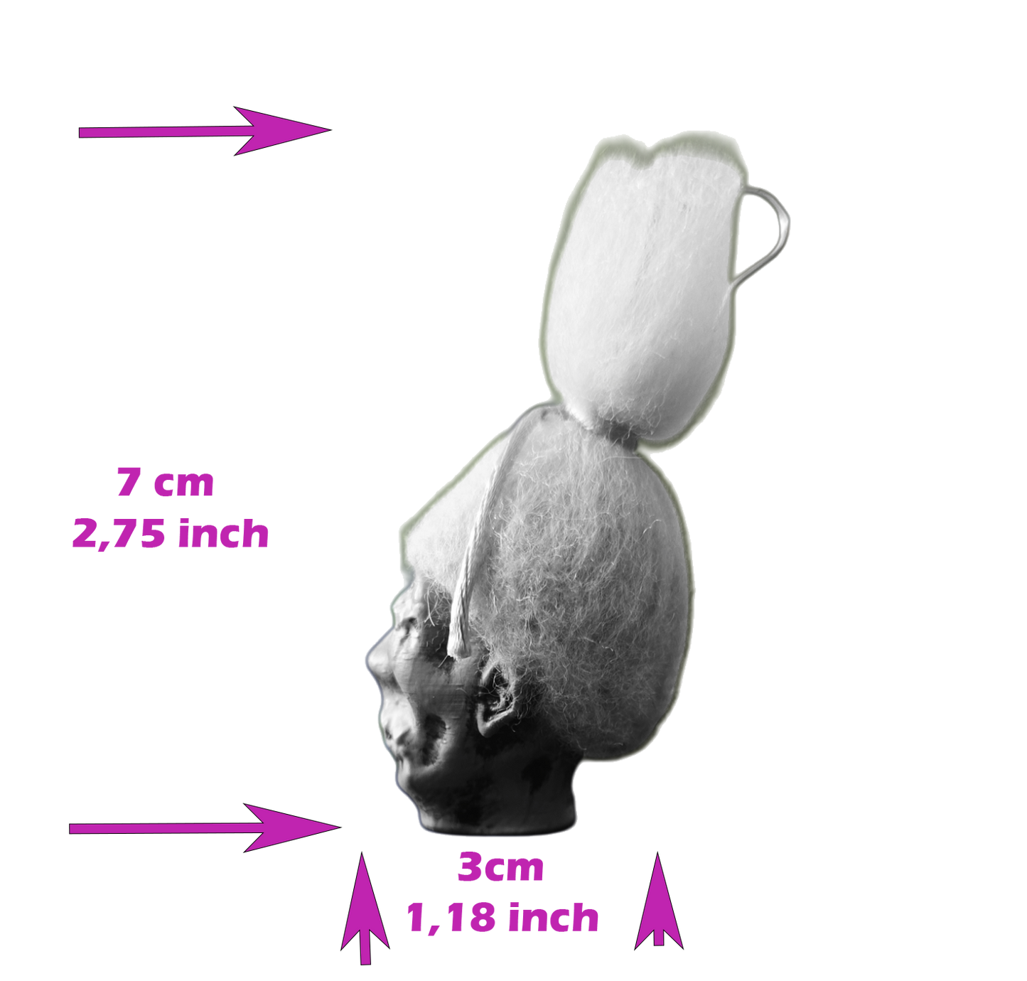 Shrunken Head Earrings – Neon Green Stitched