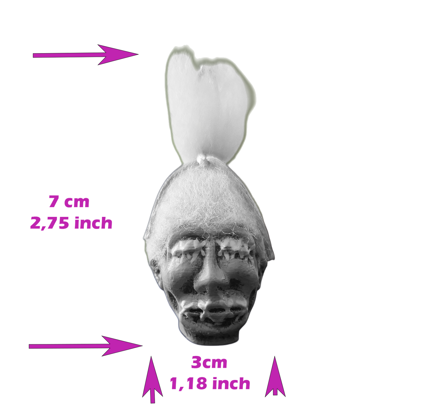 Shrunken Head Earrings – Bubblegum Pink Stitched