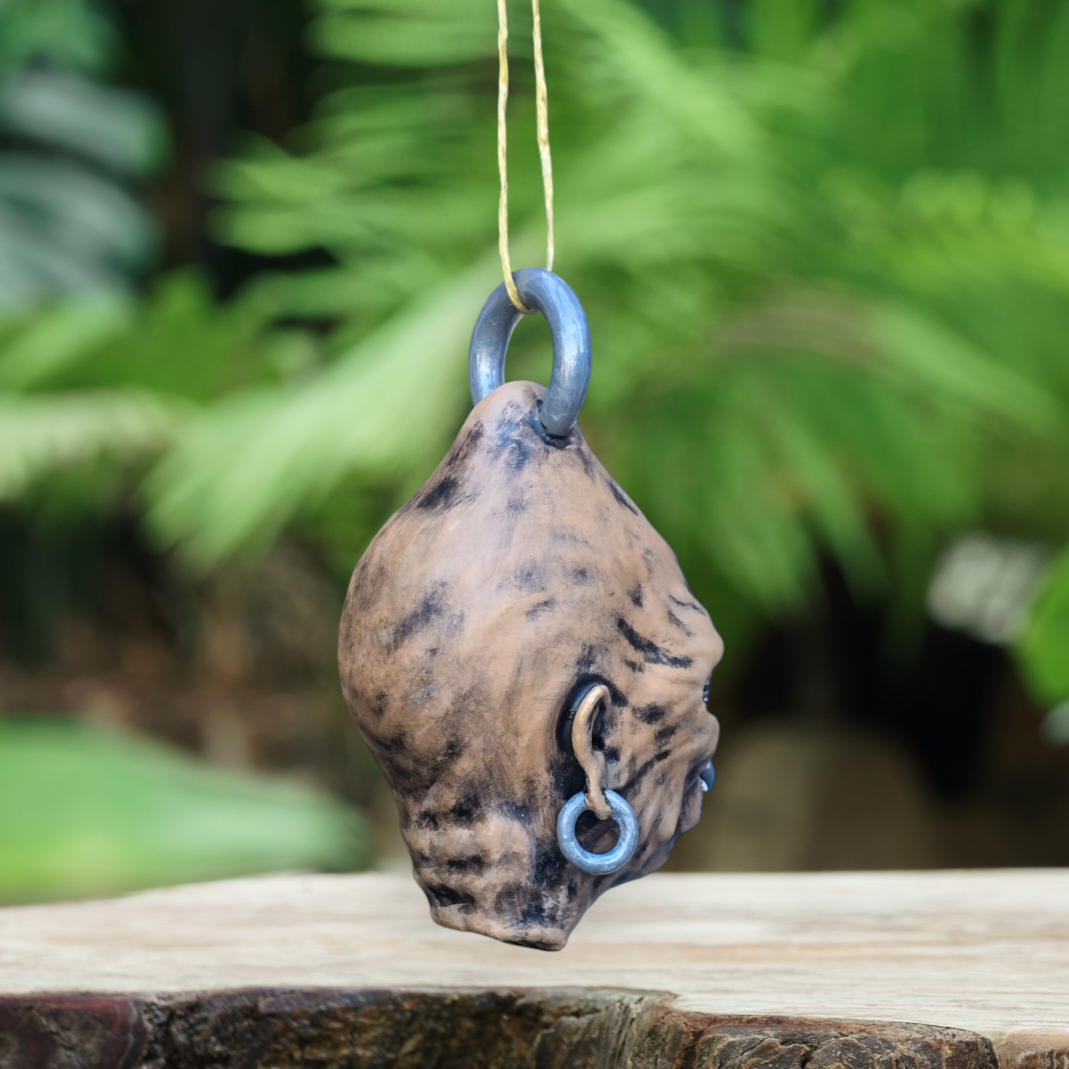 Mommy Shrunkenhead Pendant – Earthy Voodoo Head #1 