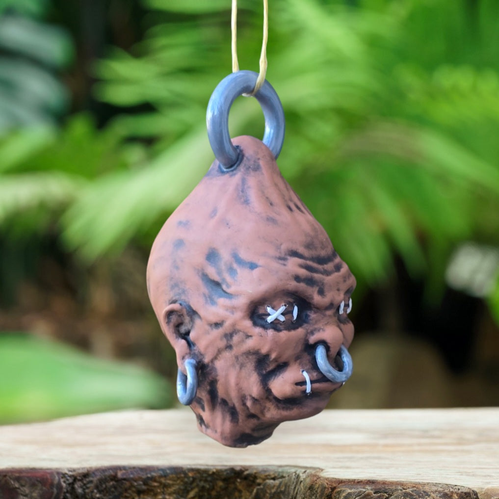 Mommy Shrunkenhead Pendant – Earthy Voodoo Head #3
